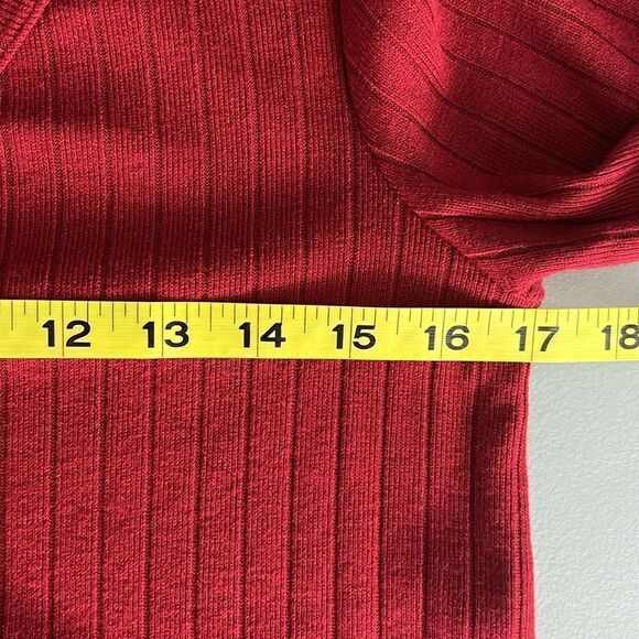 033 NWT OGL Wide Rib V-Neck Cardigan - Deep Red Size S - Picture 5 of 8